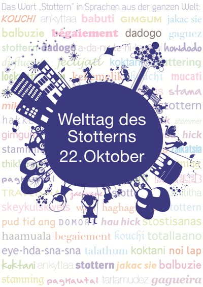 Postkarte für den Welttag des Stotterns am 22. Oktober Postkarte: Bundesvereinigung Stottern & Selbsthilfe (BVSS), Welttag des Stotterns