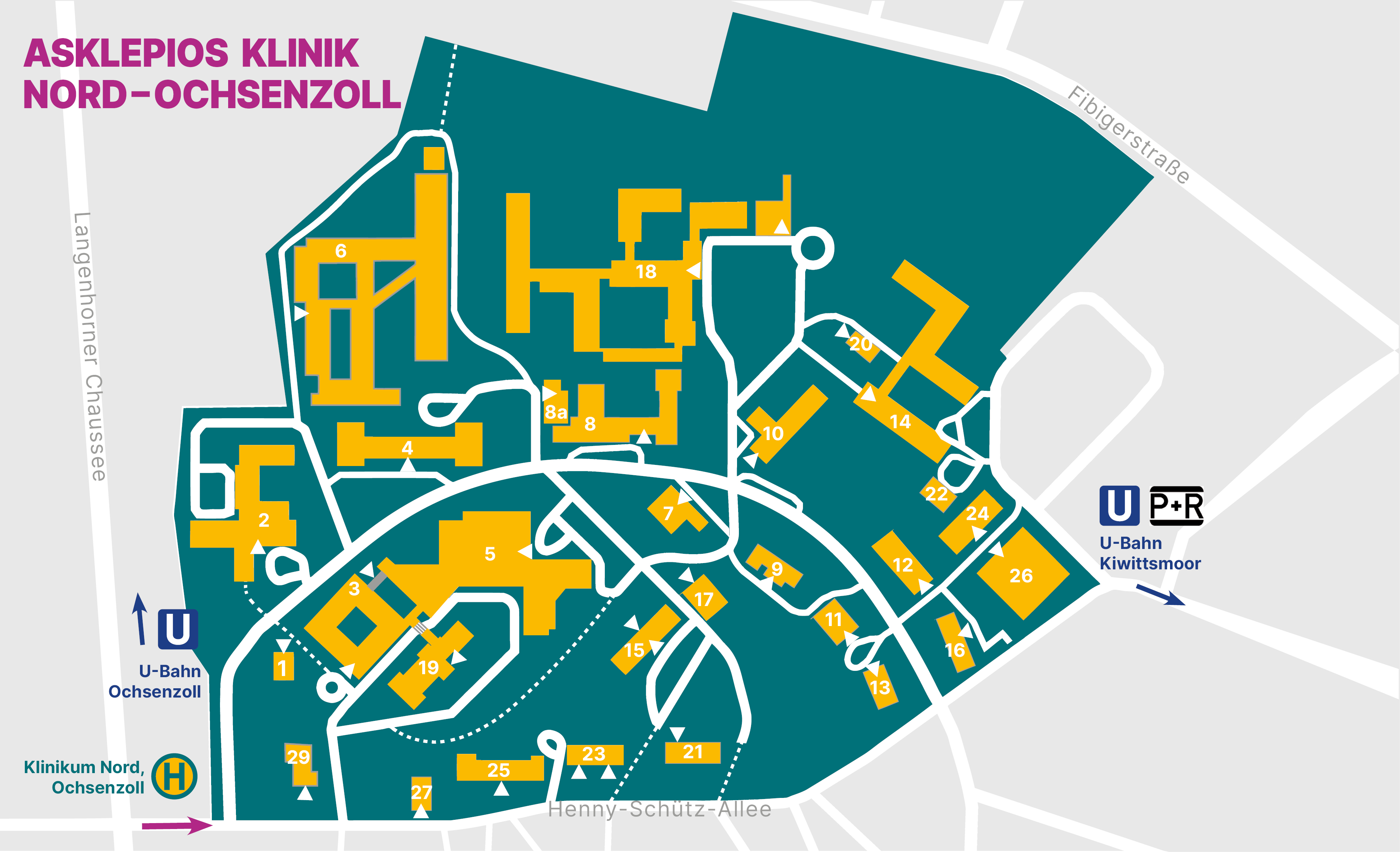 Lageplan Asklepios Klinik Nord Ochsenzoll Vorschauansicht