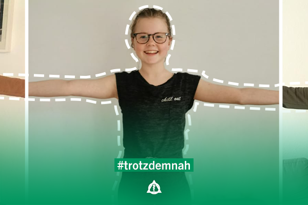 Beispiel für das Foto mit ausgetsreckten Armen für die Kampagne #trotzdemnah der Asklepios Kliniken Bad Wildungen Bild: Beispiel für das Foto mit ausgetsreckten Armen für die Kampagne #trotzdemnah der Asklepios Kliniken Bad Wildungen