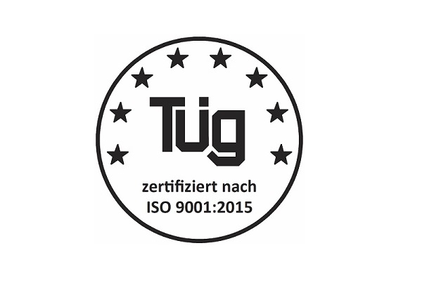 Logo TÜg ISO 9001:2015 Bild: Logo TÜg ISO 9001:2015