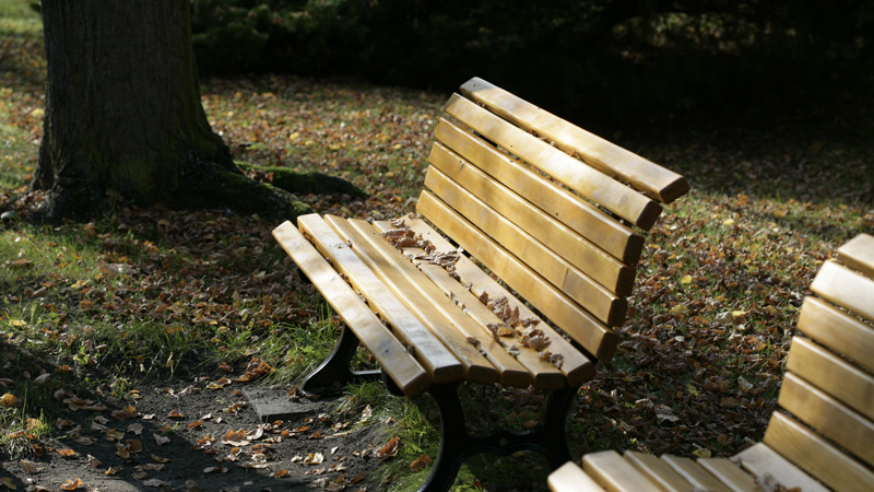 Eine Pause machen Gartenbank für eine Pause